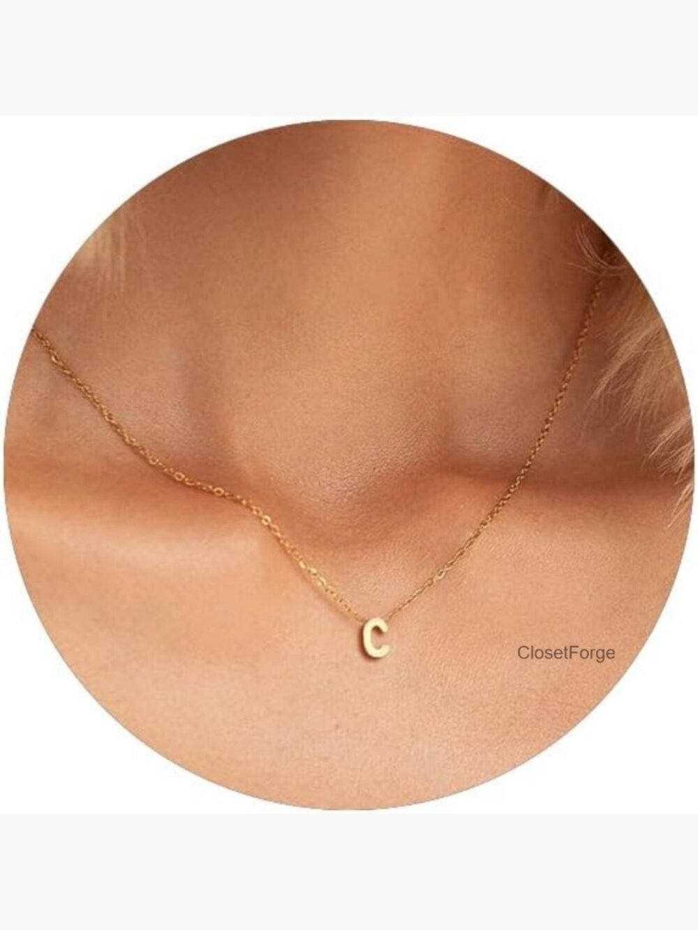 Tiny Initial Necklace Gold Plated Small Letter Pendant Women